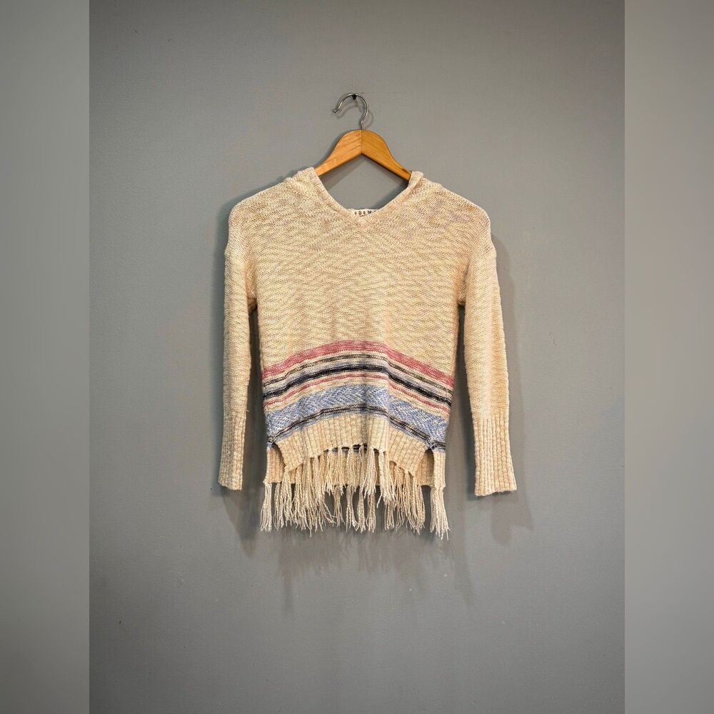 Girls' Cream Pink Republic Hooded Sweater Size L (14) EUC